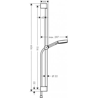 Hansgrohe dušo komplektas Pulsify Select S 105 3jet 90cm 2