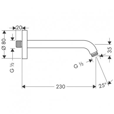 Hansgrohe laikiklis dušo galvai 230 mm 27412000 2