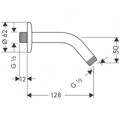 Hansgrohe laikiklis dušo galvai 128 mm 27411000 2