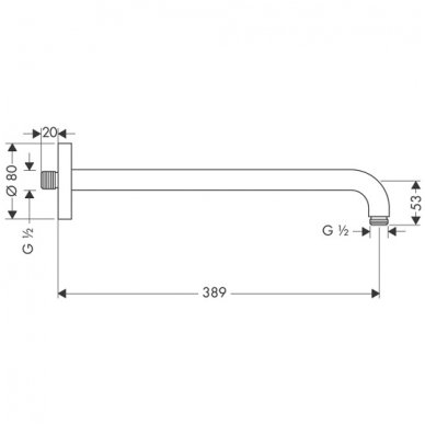 Hansgrohe laikiklis dušo galvai 390 mm 27413000 2