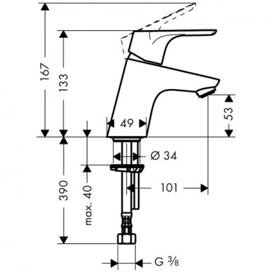 Hansgrohe maišytuvas praustuvui Focus 31130000 2