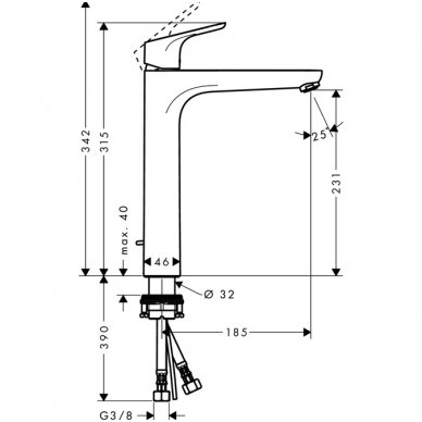 Hansgrohe maišytuvas praustuvui Focus 230 2