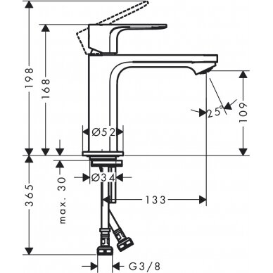 Hansgrohe maišytuvas praustuvui Rebris S 110 2