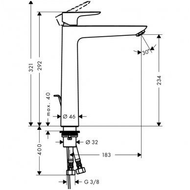 Hansgrohe maišytuvas praustuvui Talis E 240 3