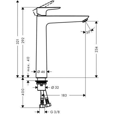 Hansgrohe maišytuvas praustuvui Talis E 240 2