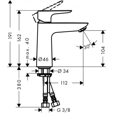 Hansgrohe maišytuvas praustuvui Talis E 110 2