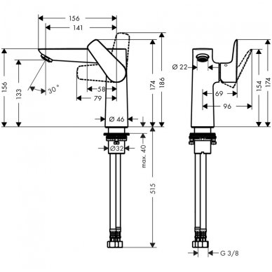 Hansgrohe maišytuvas praustuvui Talis E 150 2