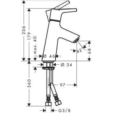 Hansgrohe maišytuvas praustuvui Talis S 80 2