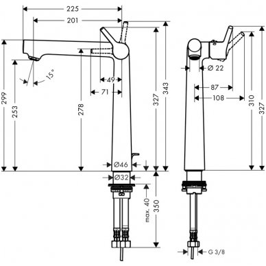 Hansgrohe maišytuvas praustuvui Talis S 250 3