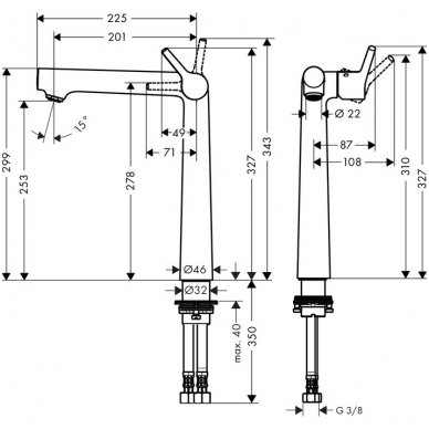 Hansgrohe maišytuvas praustuvui Talis S 250 2