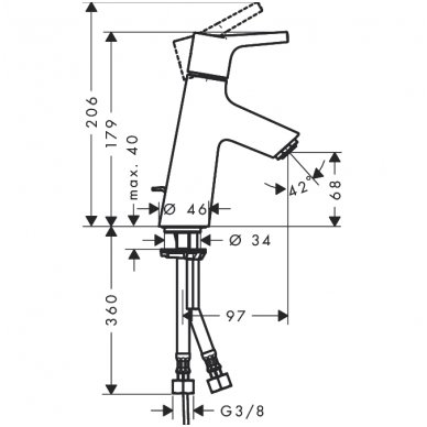 Hansgrohe maišytuvas praustuvui Talis S 80 3