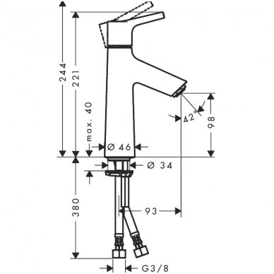 Hansgrohe maišytuvas praustuvui Talis S 100 2