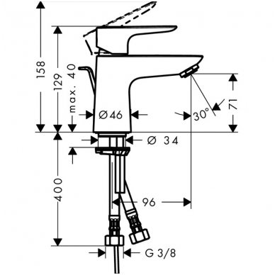 Hansgrohe maišytuvas praustuvui Talis E 80 3