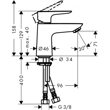 Hansgrohe maišytuvas praustuvui Talis E 80 2