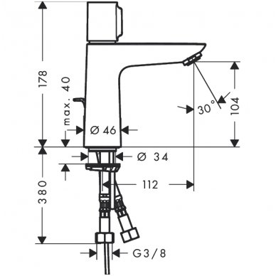 Hansgrohe maišytuvas praustuvui Talis Select E 110 3