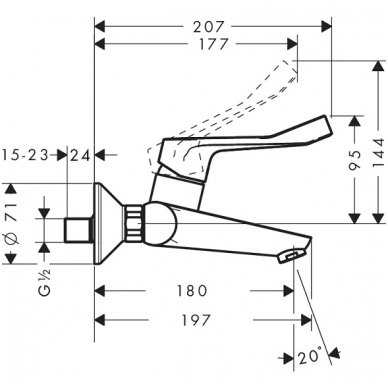 Hansgrohe maišytuvas praustuvui Focus Care 31913000 2