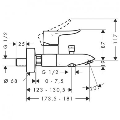 Hansgrohe maišytuvas voniai Metris 31480000 2