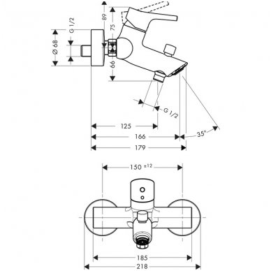 Hansgrohe maišytuvas voniai Talis S 72400000 2