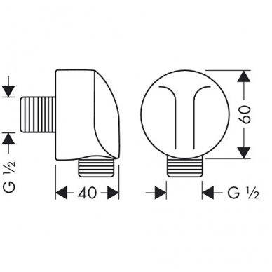 Hansgrohe potinkinė dalis dušo žarnai Fixfit E 27454000 2