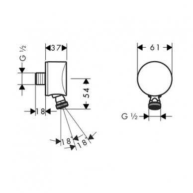 Hansgrohe potinkinė dalis dušo žarnai Fixfit S 27506000 2