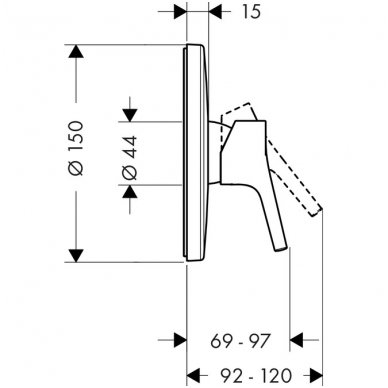 Hansgrohe potinkinis maišytuvas dušui Talis S 72606000 2