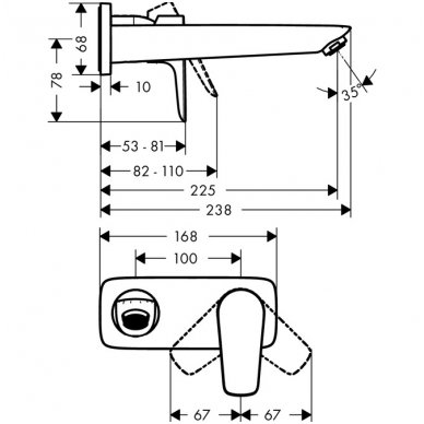 Hansgrohe potinkinis maišytuvas praustuvui 225 Talis E 71734000 2