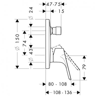 Hansgrohe potinkinis maišytuvas voniai Focus 31945000 2