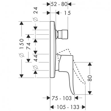 Hansgrohe potinkinis maišytuvas voniai Metris 31493000 2