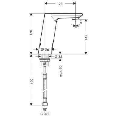 Hansgrohe sensorinis maišytuvas praustuvui Metris S 31100000 2