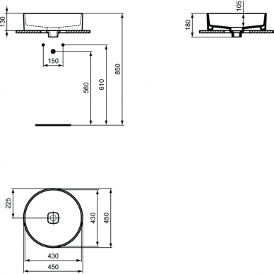 Ideal Standard baldinis praustuvas Ø450 Strada II 2