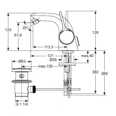 Ideal Standard bide maišytuvas Melange A4268AA 2