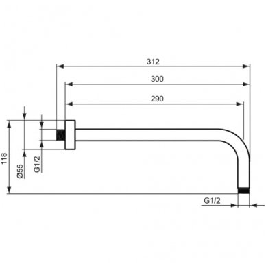 Ideal Standard laikiklis dušo galvai 300 mm Idealrain 2