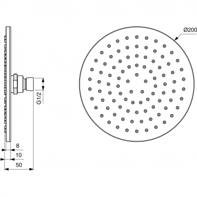 Ideal Standard dušo galva Ø200 Idealrain 3