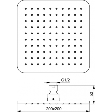 Ideal Standard dušo galva Ø300 Idealrain Cube 2