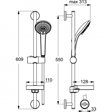 Ideal Standard dušo komplektas Idealrain Soft 2