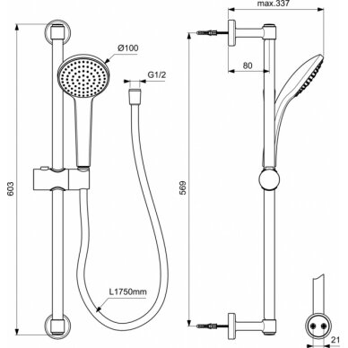 Ideal Standard dušo komplektas IdealRain Soft 2