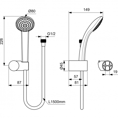 Ideal Standard dušo komplektas Idealrain Soft 2