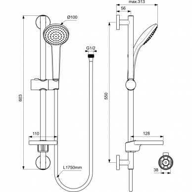 Ideal Standard dušo komplektas Idealrain Soft 2