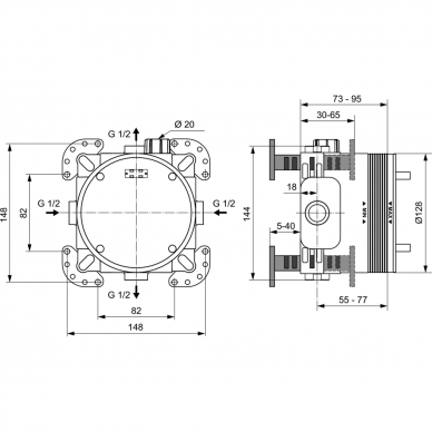 Ideal Standard potinkinė dalis maišytuvui Easy-Box KIT1 2