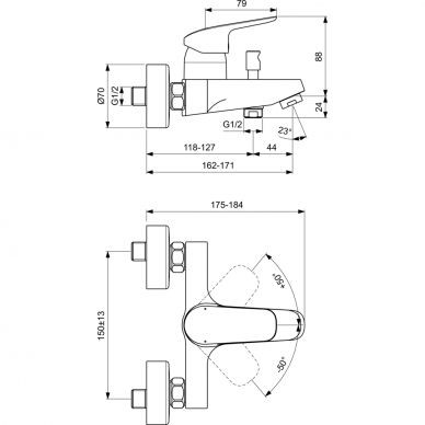 Ideal Standard maišytuvas voniai Ceraflex 2