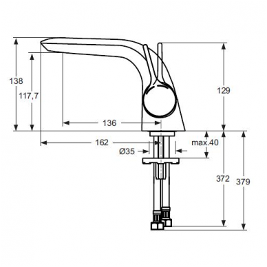 Ideal Standard maišytuvas praustuvui Melange A4287AA 2