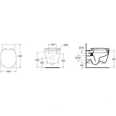 Ideal Standard pakabinamas WC Connect E803501 2