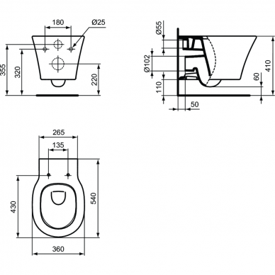 Ideal Standard pakabinamas WC Connect Air AquaBlade 2