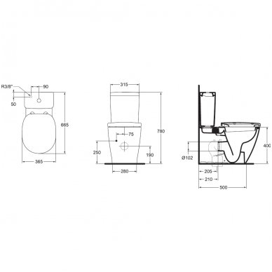 Ideal Standard pastatomas WC Connect E803701+E797001 2