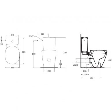 Ideal Standard pastatomas WC Connect E803701+E797101 2