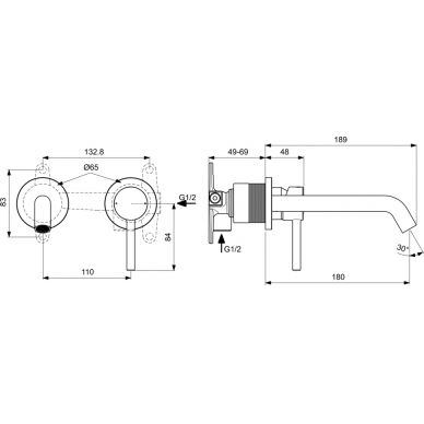 Ideal Standard potinkinis maišytuvas praustuvui Ceraline 2