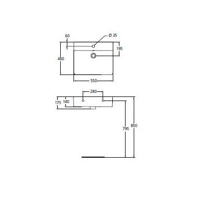 Ideal Standard praustuvas Connect Cube 550x460 E784401 2