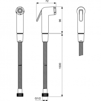 Ideal Standard bidė dušo galva ir žarna Idealspray 2