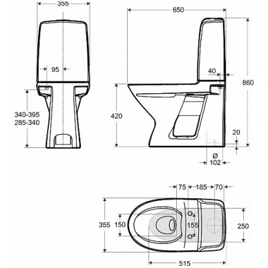 Ifo pastatomas WC su dangčiu Inspira Rimfree 6260 2