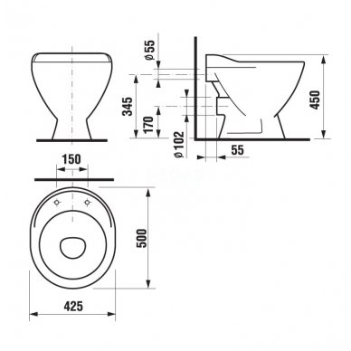 Jika pastatoma plautuvė (išpiltuvė) Mira 851046 2